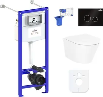 Унитаз Lavinia Boho Biore Compacto Rimless 7 в 1 87050180 (черное стекло) - изображение в каталоге