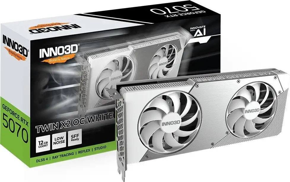Видеокарта Inno3D GeForce RTX 5070 Twin X2 OC White N50702-12D7X-195064W – фото товара