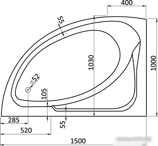 Ванна Santek Гоа 150x100 L (1WH112033) - фото товара