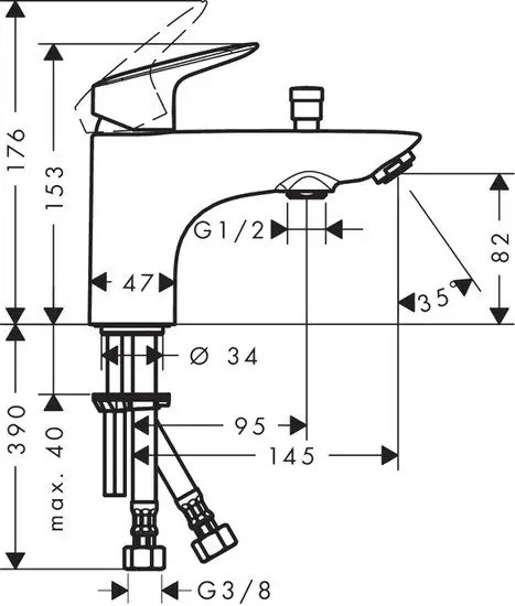 Смеситель с лейкой для биде Hansgrohe Logis 71312000 - фото товара