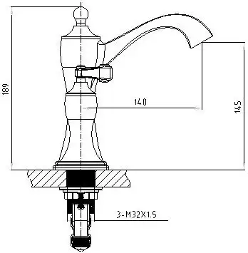 Смеситель Timo Unari 7511/04F (черный антик/золото) - фото товара