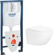 Унитаз подвесной Lauter Sulzdorf + GROHE Rapid SL 39504000 + панель GROHE 37131000 (белый с микролифтом) - изображение в каталоге