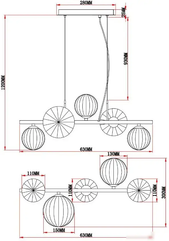 Подвесная люстра Moderli Molly V10802-5P – фото товара