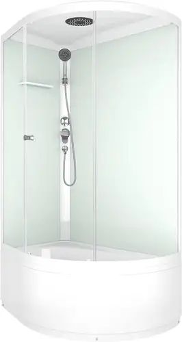 Душевая кабина Domani-Spa Simple 128 high L V1.2 (прозрачное стекло/белый) - предпросмотр изображения Душевая кабина Domani-Spa Simple 128 high L V1.2 (прозрачное стекло/белый) - изображение в каталоге