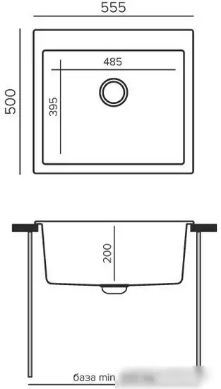 Кухонная мойка Tolero R-111 (уголь) - фото товара