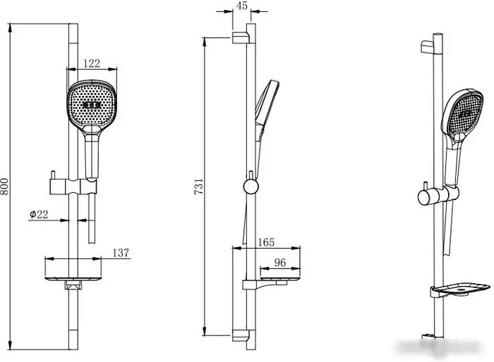 Душевой гарнитур Aquatek AQ2021MB (черный матовый) - фото товара