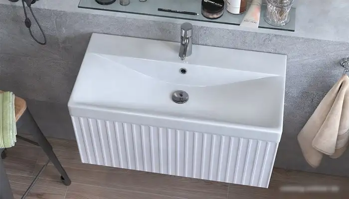 Velvex Тумба под умывальник Compo 800-0-1 tp.COM.9696.80.1Y (белый глянец) – фото товара