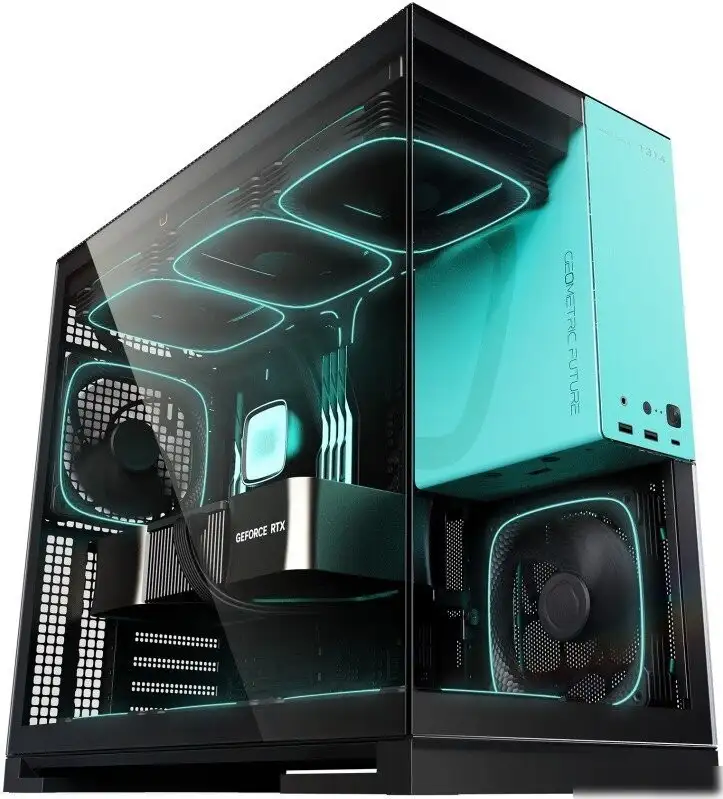 Корпус Geometric Future Model 5 5FAN (черный/бирюзовый) – фото товара