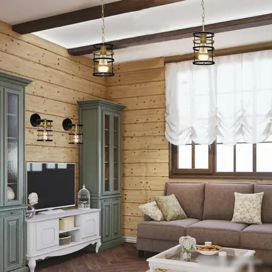 Подвесная люстра Элетех Абелла 211 НСБ 01-60-175 Е27 1005405103 (черный/золото)