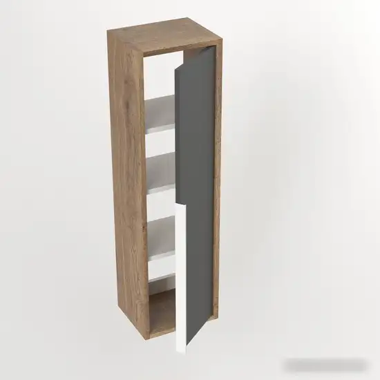 Дабер Шкаф-полупенал 015 СТ15.0.0.22Б (дуб галифакс/серый/ручка белая) – фото товара