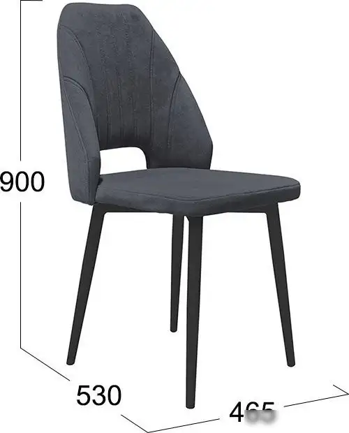 Стул Трия Капри конус Т2 исп.2 (черный муар/велюр темно-серый) – фото товара