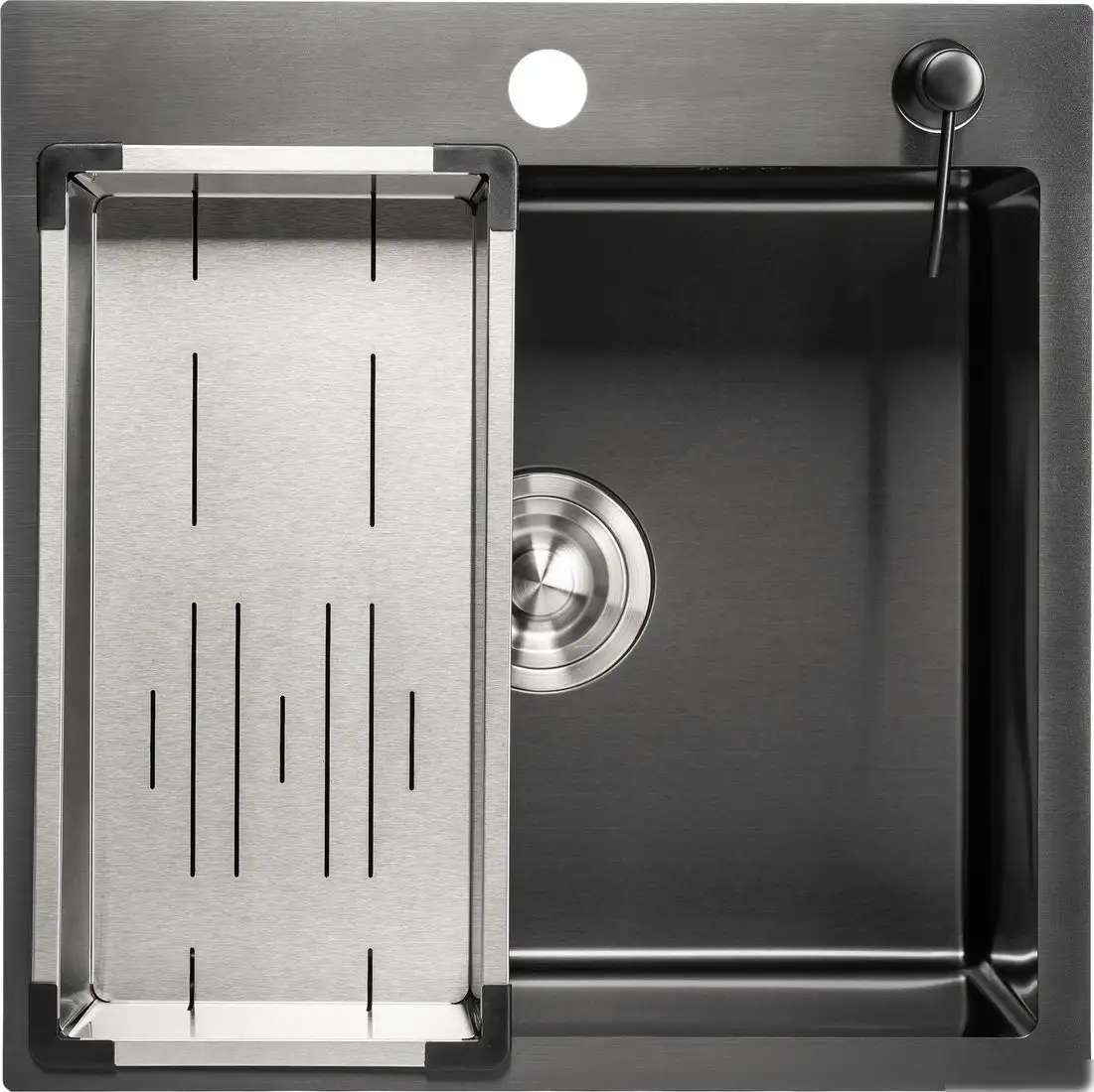 Кухонная мойка Saniteco 5050 PVD (с сифоном, дозатором и коландером) - фото товара