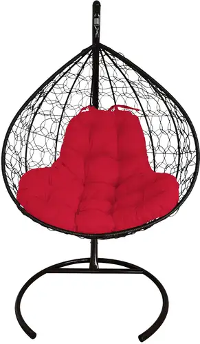 Подвесное кресло M-Group XL 11120406 (черный ротанг/красная подушка)