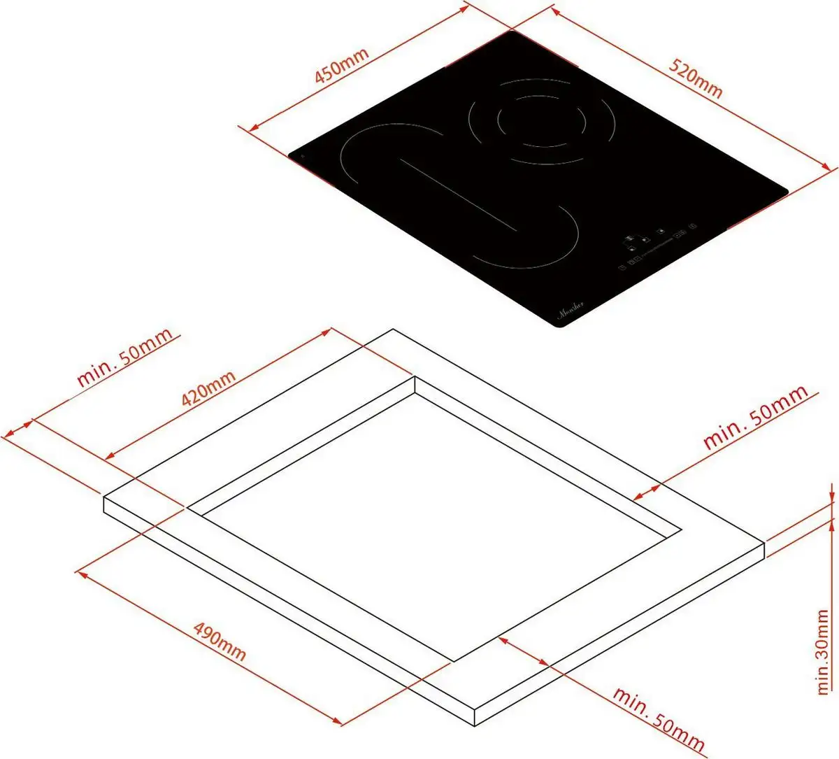 Варочная панель Monsher MHE 45 - фото товара