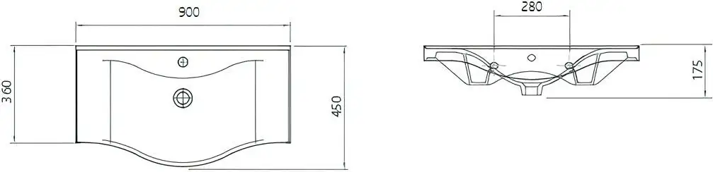 Гамма Тумба с умывальником Р30оФ8/1-У 90 Базик-7090 – фото товара