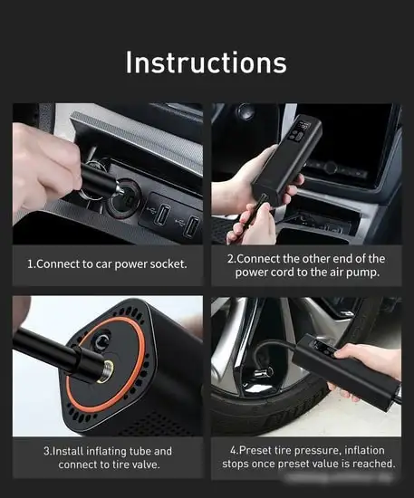 Автомобильный компрессор Baseus CRCQ000001 – фото товара