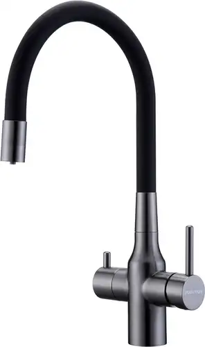 Смеситель Paulmark Salix Sa213419-GM (черный/вороненая сталь) - изображение в каталоге