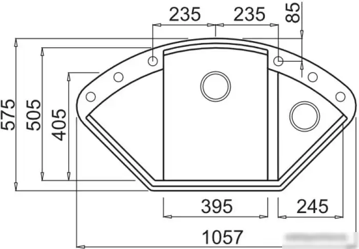 Кухонная мойка Elleci Easy Corner Bianco Titano 68 - фото товара