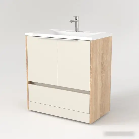 Дабер Тумба под умывальник 017 Andrea Elen 80 Т17.8А.0.18Б (бежевый/дуб бардолино/ручка белая) – фото товара