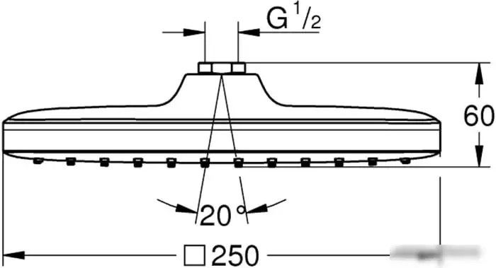 Верхний душ Grohe Tempesta 250 Cube 26681000 - фото товара