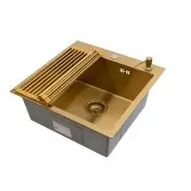 Кухонная мойка ARFEKA ECO AR мойка 500*500, роллер-мат, дозатор Gold