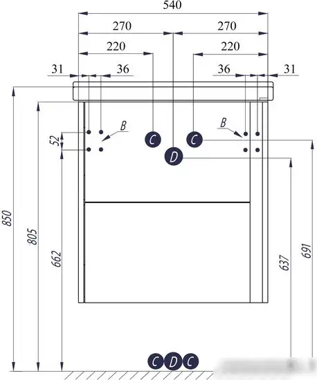 Аква Тумба под умывальник Смайл ТС-5.02.2.00.600.212 – фото товара