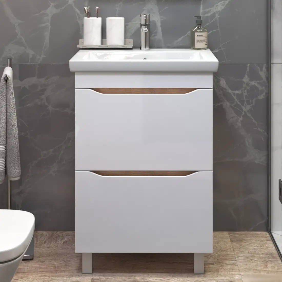 Vigo Тумба под умывальник Grani 600-0-2 Como (дуб золотой) – фото товара