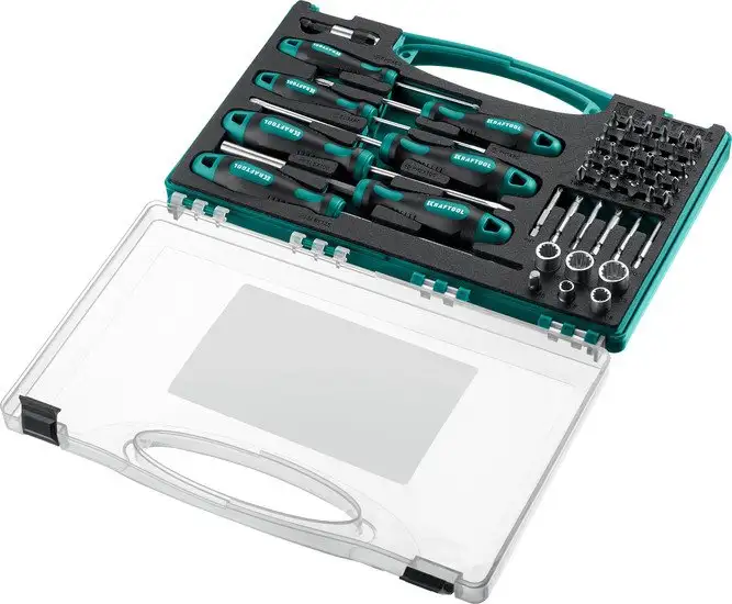 Набор отвертка с битами и головками KRAFTOOL 25815 (50 предметов) – фото товара
