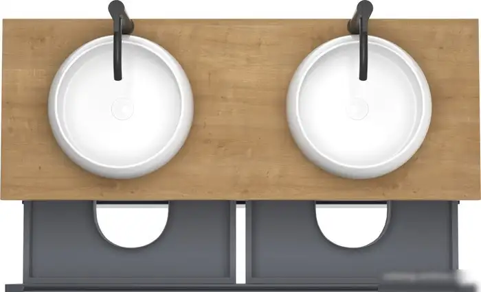 ЗОВ Тумба под умывальник Дион 120 D120LAFM7015MKV5-HPL38T (туя/графит матовый) – фото товара