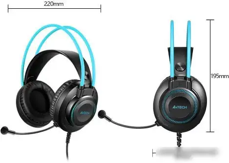 Наушники A4Tech Fstyler FH200i (черный/голубой) – фото товара