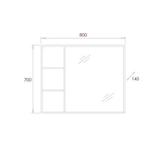 Onika Шкаф с зеркалом Девис 80.00У 208093 – фото товара