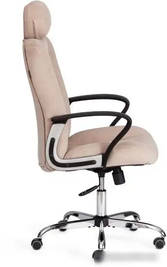 Офисное кресло TetChair Oxford хром/флок (бежевый) – фото товара