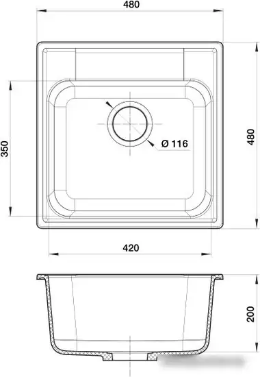 Кухонная мойка GranFest QUARZ GF-Z48 (белый) - фото товара