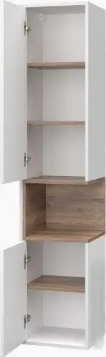 Brevita Шкаф-пенал для ванной Bergen 35 BER-05035-01-19-ПоЛ (белый/темное дерево) – фото товара