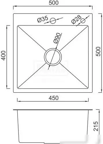 Кухонная мойка Gappo GS5050-3 - фото товара