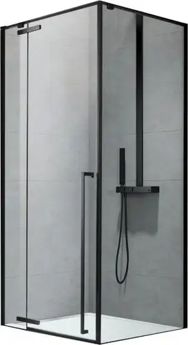 Душевой уголок Aquanet Ideal 120x90мм AE-AXC92MB-S-B (прозрачный/черный матовый) - изображение в каталоге