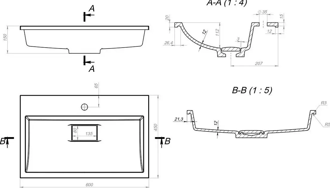 Умывальник Versalia Absolute 60 - фото товара