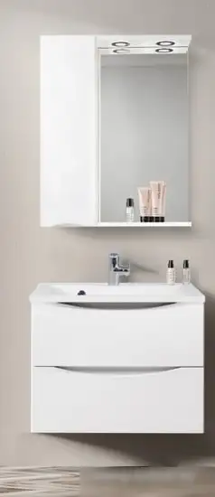 BelBagno Шкаф с зеркалом Marino-SPC-600/750-1A-BL-P-L (bianco lucido) – фото товара