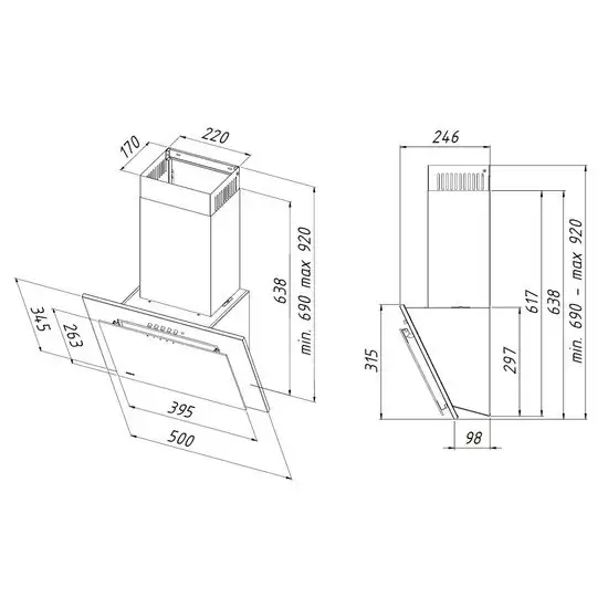 Кухонная вытяжка Akpo Nero Eco 50 WK-4 (черный) - фото товара