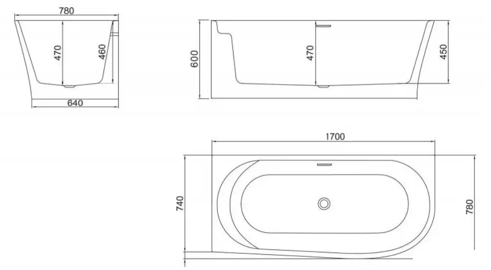 Ванна BelBagno BB410-1700-780-R - фото товара