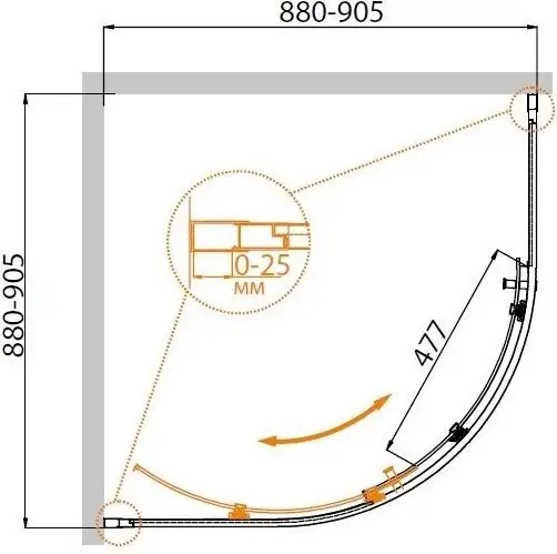 Душевой уголок Cezares Molveno-R-1-90-C-GM-IV - фото товара