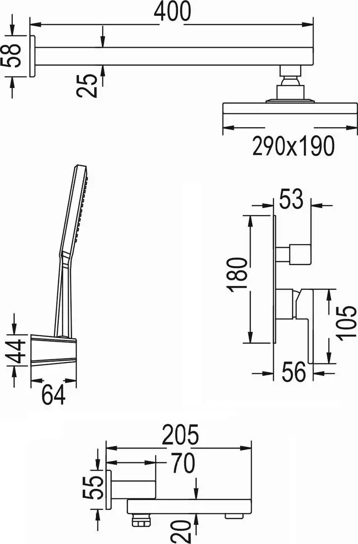 Душевая система Rose R2835 - фото товара