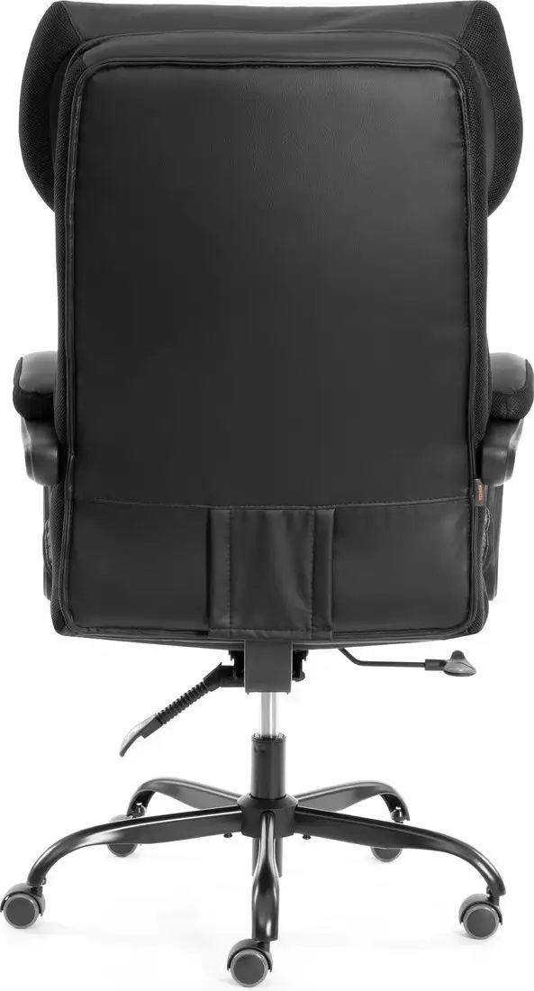 Офисное кресло TetChair Chief metalBL кожзам/ткань (черный/черный стеганный) – фото товара