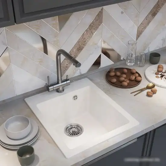 Кухонная мойка Mixline ML-GM14 551907 (ультра-белый) - фото товара