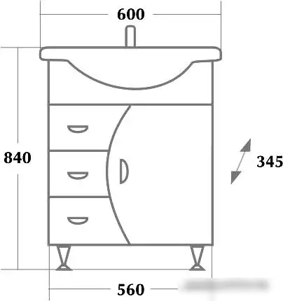 Onika Тумба под умывальник Луна 60.106 (белый) [106005] – фото товара