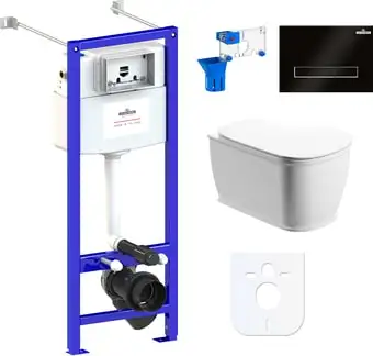 Унитаз Lavinia Boho Relfix Bell Pro Rimless 7 в 1 87050130 (черное стекло) - изображение в каталоге