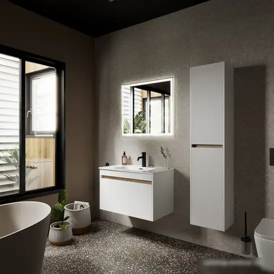 Sancos Тумба под умывальник Smart SM80W (белый глянец) – фото товара