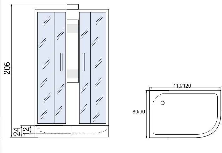 Душевая кабина Мономах 110/80/24 МЗ L Б/К - фото товара