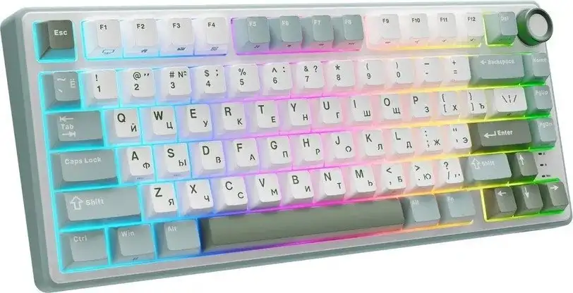 Клавиатура Royal Kludge R75 RGB Sky Cyan (RK Brown) – фото товара