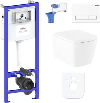 Унитаз Lavinia Boho Relfix Aveo Rimless 7 в 1 87040121 (белый пластик) - изображение в каталоге